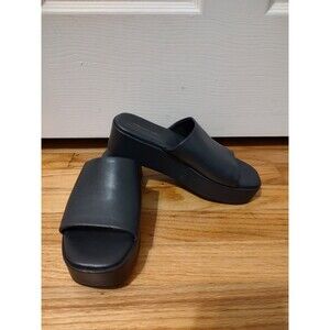 American Eagle Women's Size 6 Platform Chunky Slip On Shoes Sandals Black Y2K